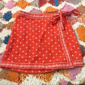 Free people bandana print wrap skirt